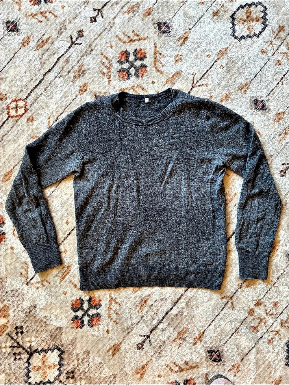 Gray Crewneck MUJI Yak Wool Sweater